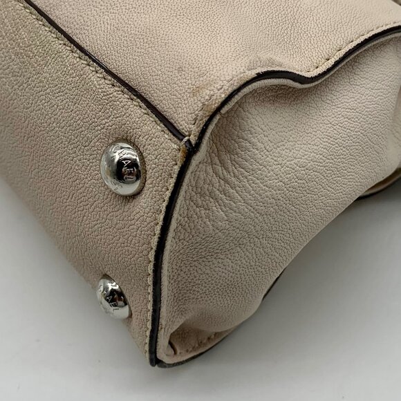 Michael Kors Cream Leather Hamilton Satchel Bag - Picture 7 of 12